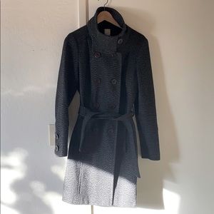 Trench/coat - grey wool - size L